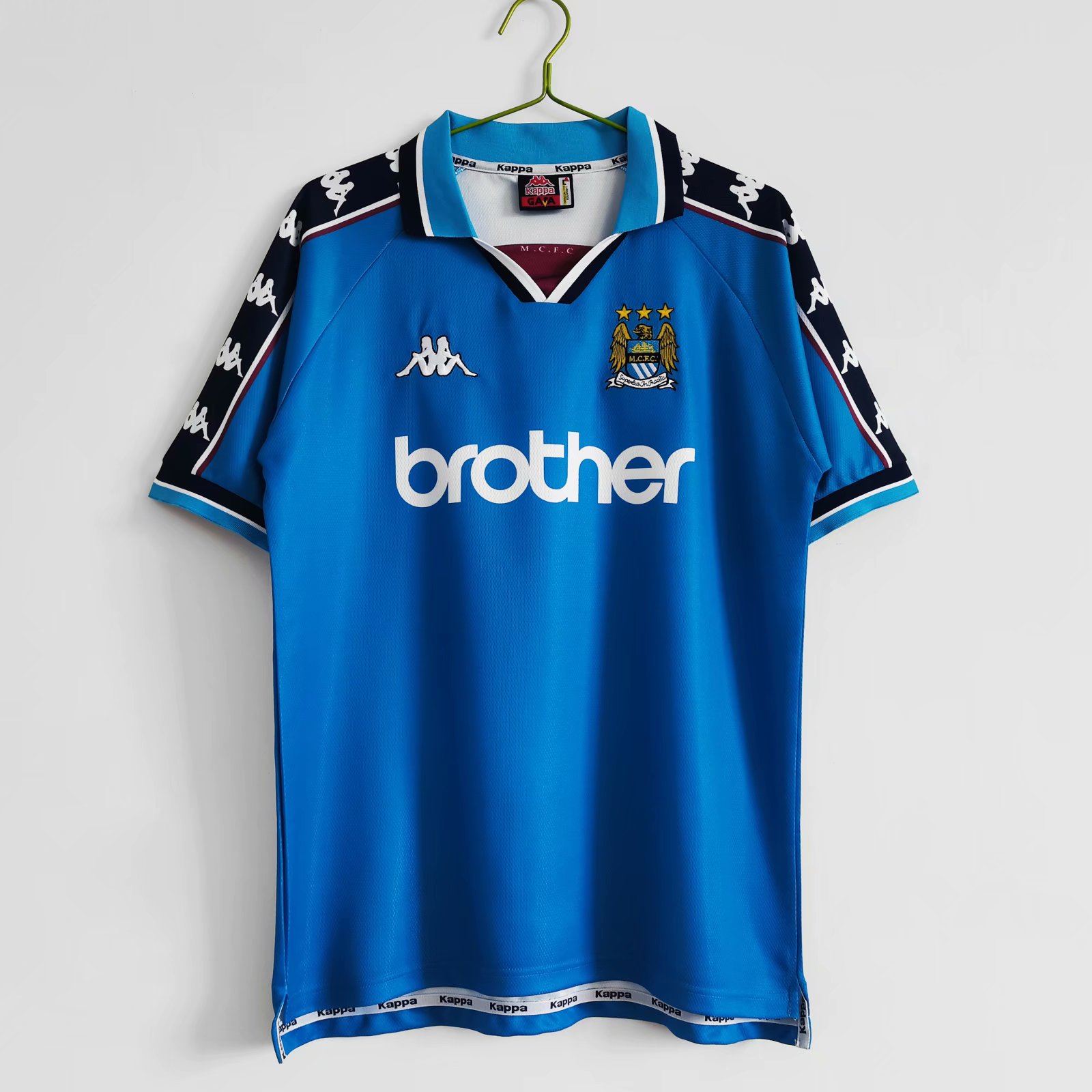 1997-99 Retro Version Manchester City Home Blue Thailand Soccer Jersey AAA-710/811