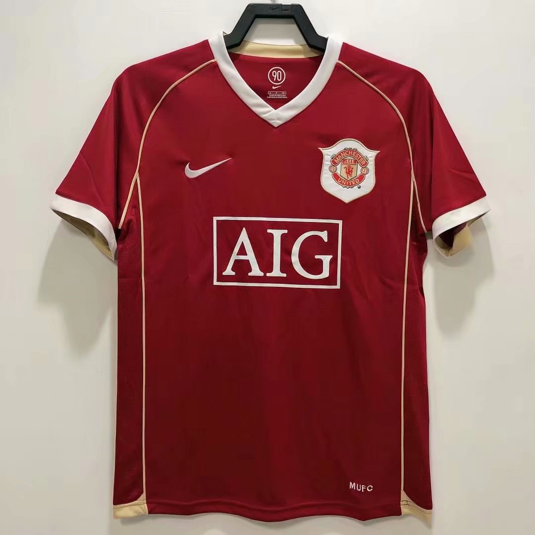 06-07 Retro Version Manchester United Home Red Thailand Soccer Jersey AAA-311/509/601