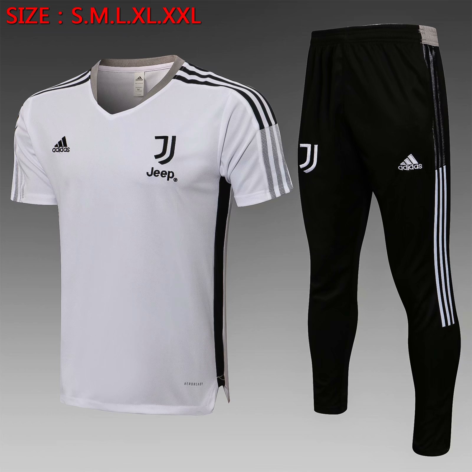 2021/2022 Juventus FC White Short-Sleeve Thailand Soccer Tracksuit Uniform-815