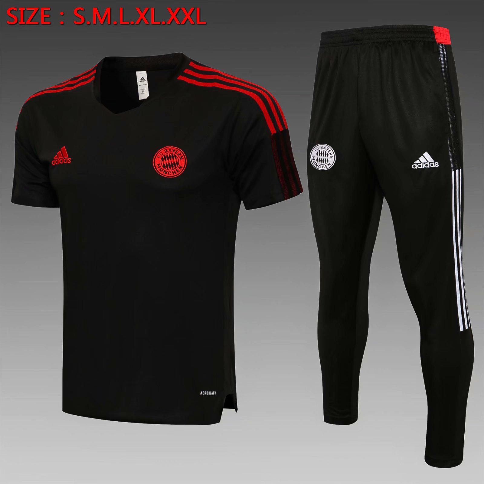 2021-22 Bayern München Dark Gray Shorts-Sleeve Thailand Tracksuit Uniform-815