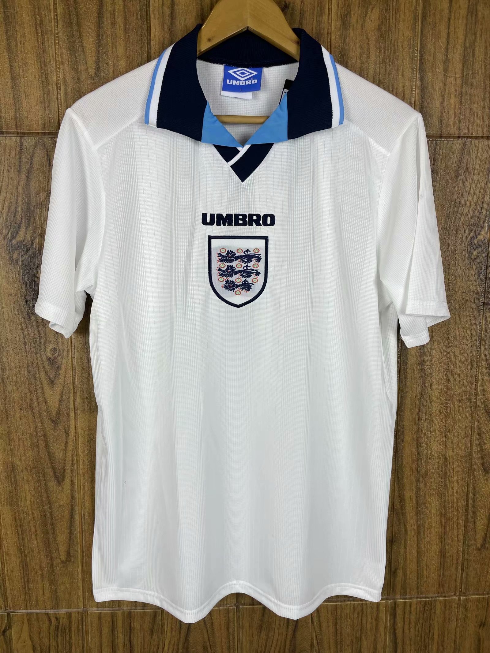 96-97 Retro Verison England Home White Thailand Soccer Jersey AAA-601