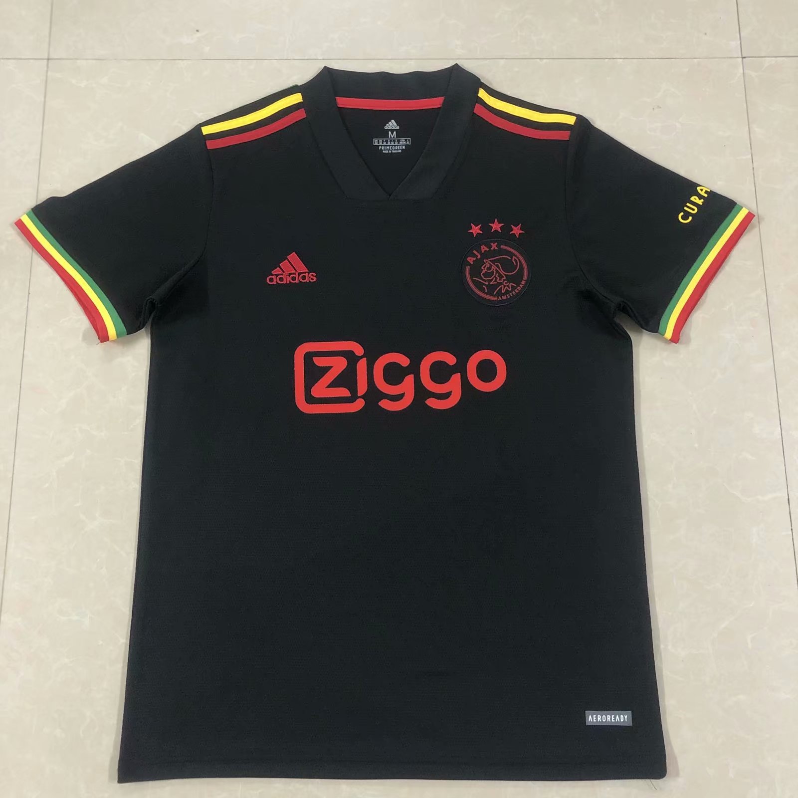 Correct Version 2021-22 Ajax 3rd Away Black V Collar Thailand Soccer Jersey AAA-809/312