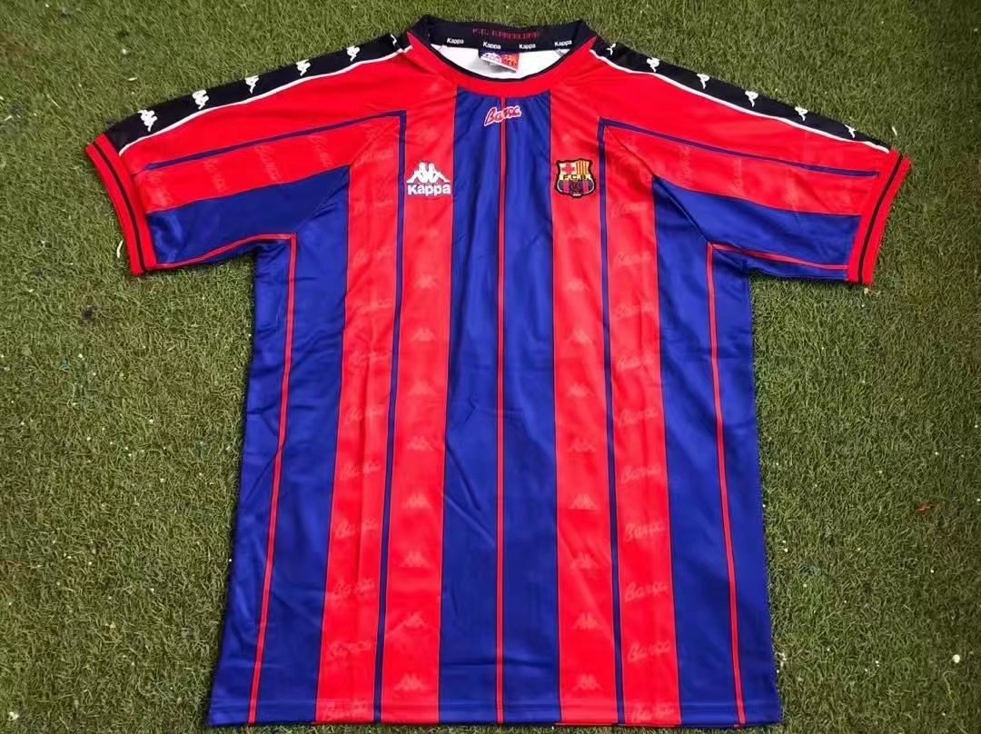 97-98 Retro Version Barcelona Home Red & Blue Thailand Soccer Jersey AAA-506