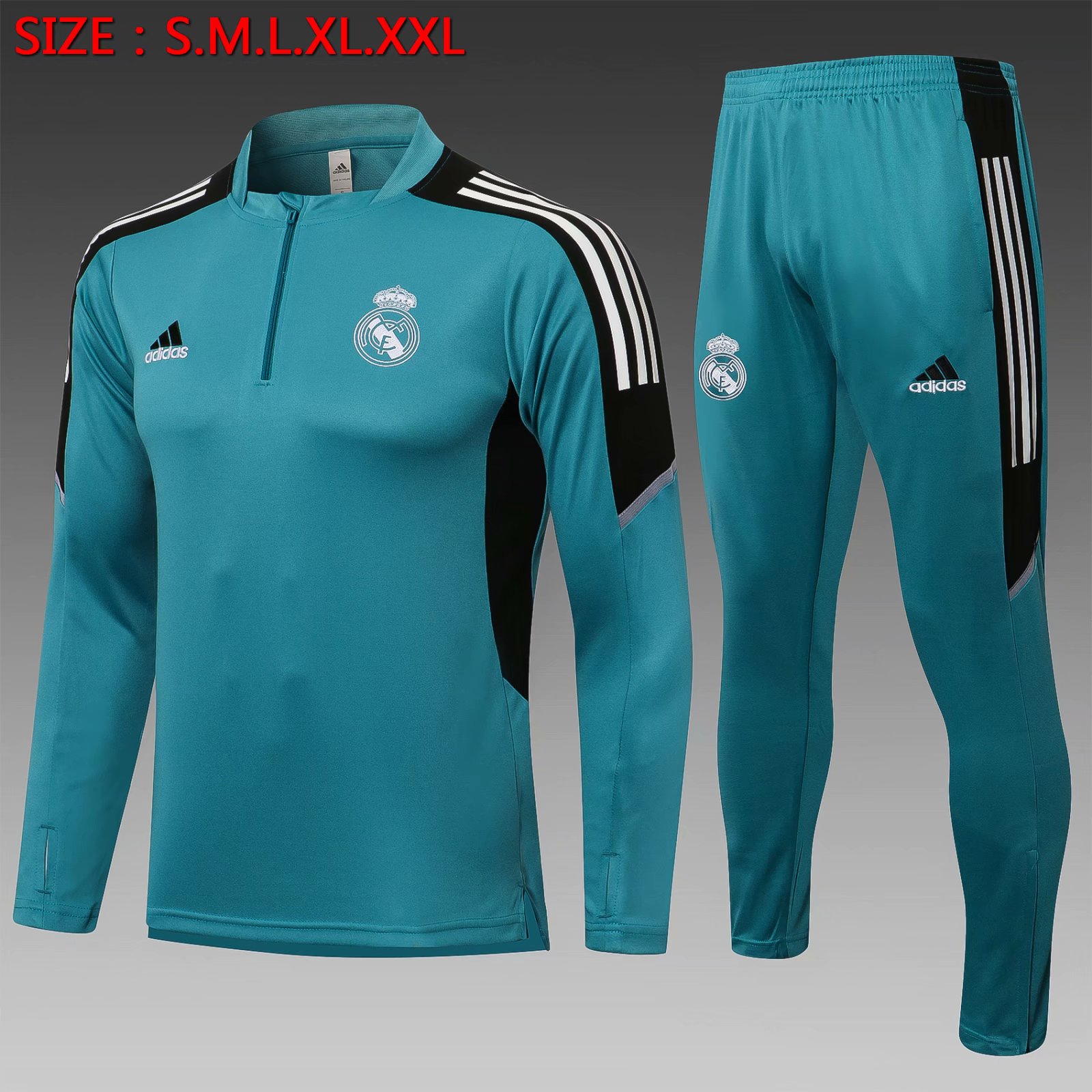 2021/2022 Real Madrid Blue Thailand Tracksuit Uniform-815