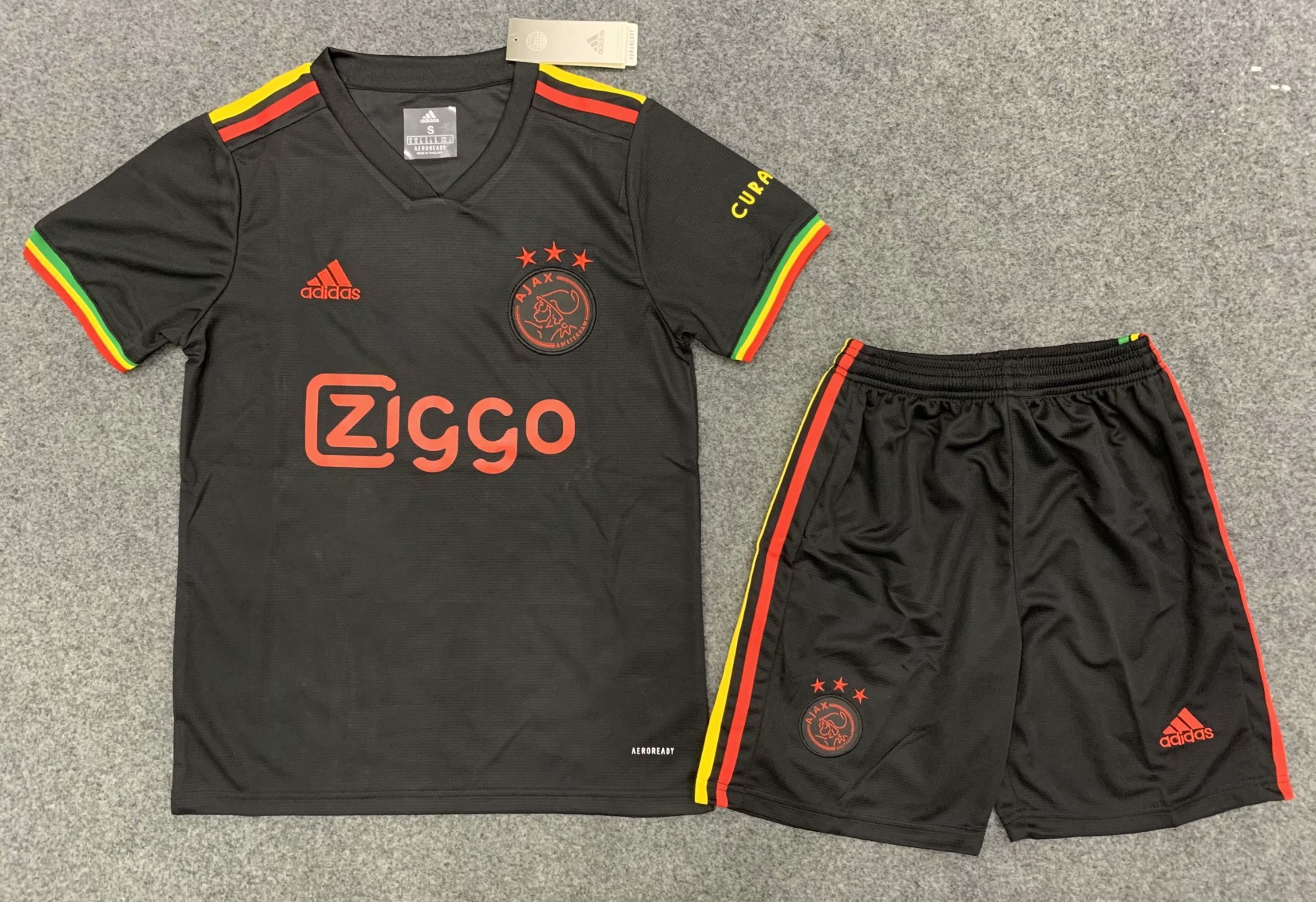 Correct 2021-22 Ajax 3rd Away Black Soccer Uniform-SKE/23