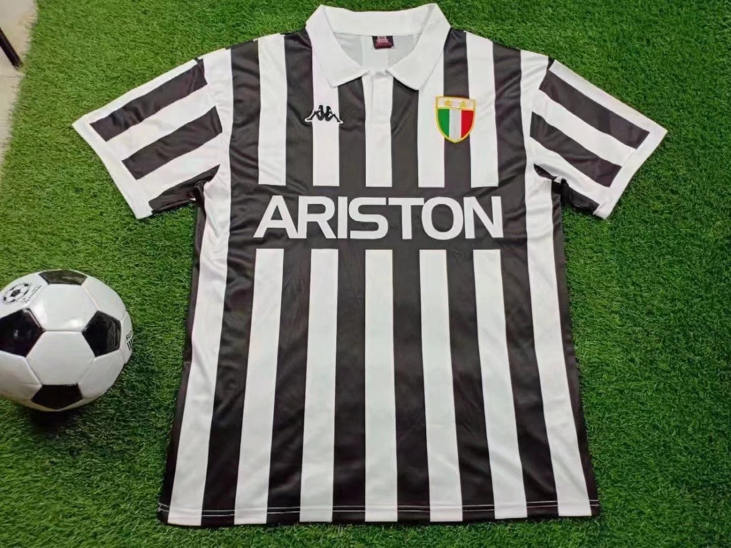84 Retro Version Juventus Home Black & White Thailand LS Soccer Jersey AAA-503