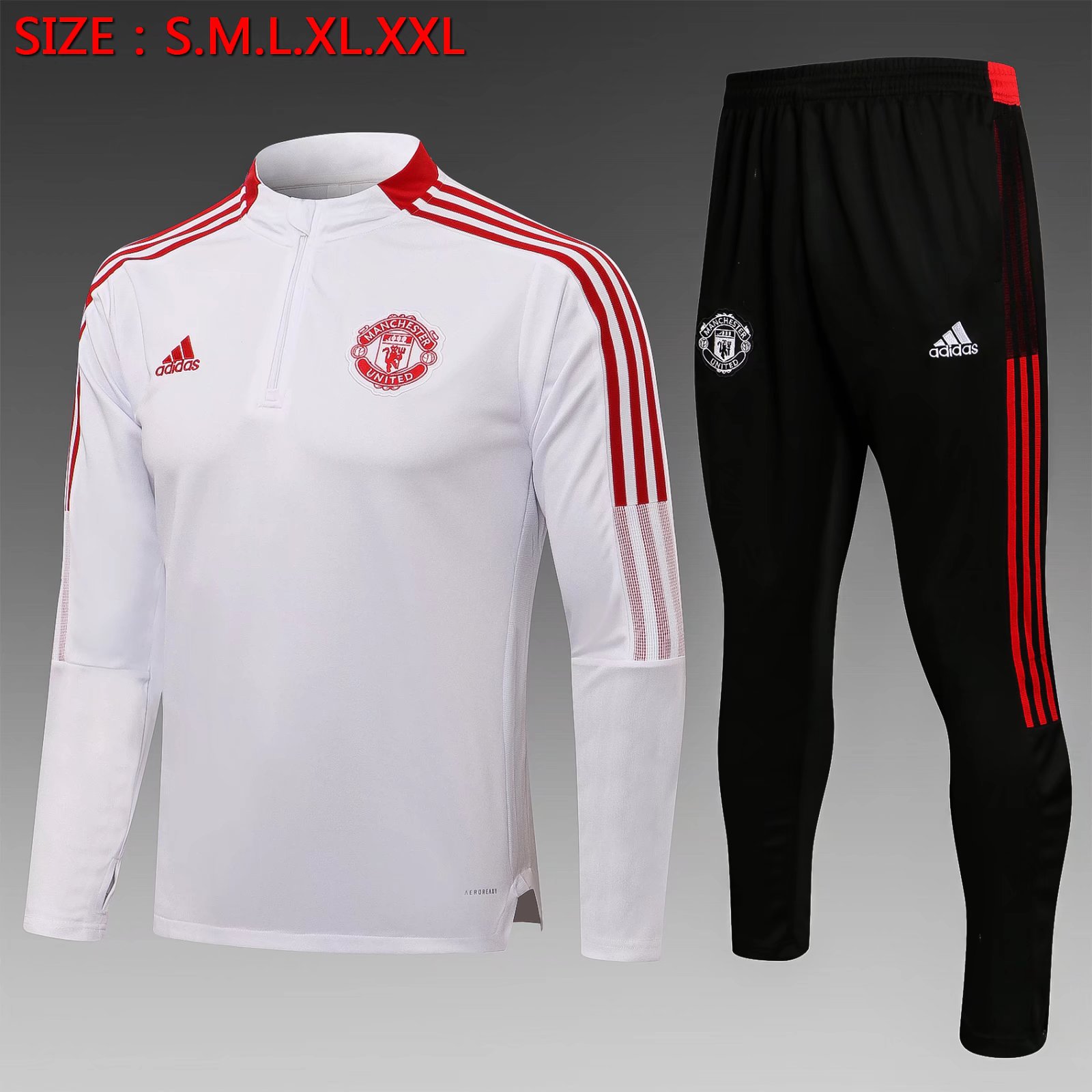 2021-22 Manchester United White Thailand Tracksuit Uniform-815