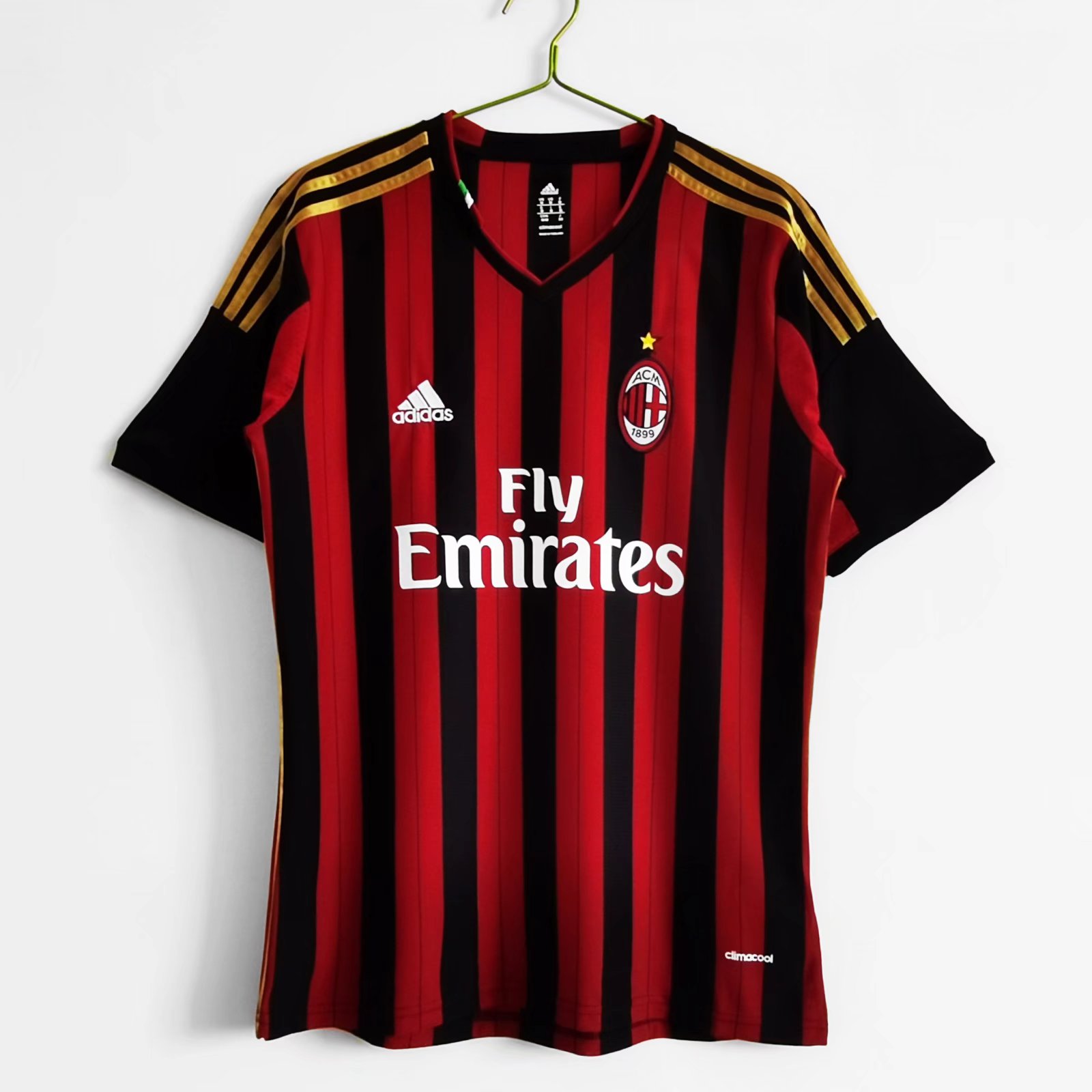 2013-2014 Retro Version AC Milan Home Red & Black Thailand Soccer Jersey AAA-710/811/301