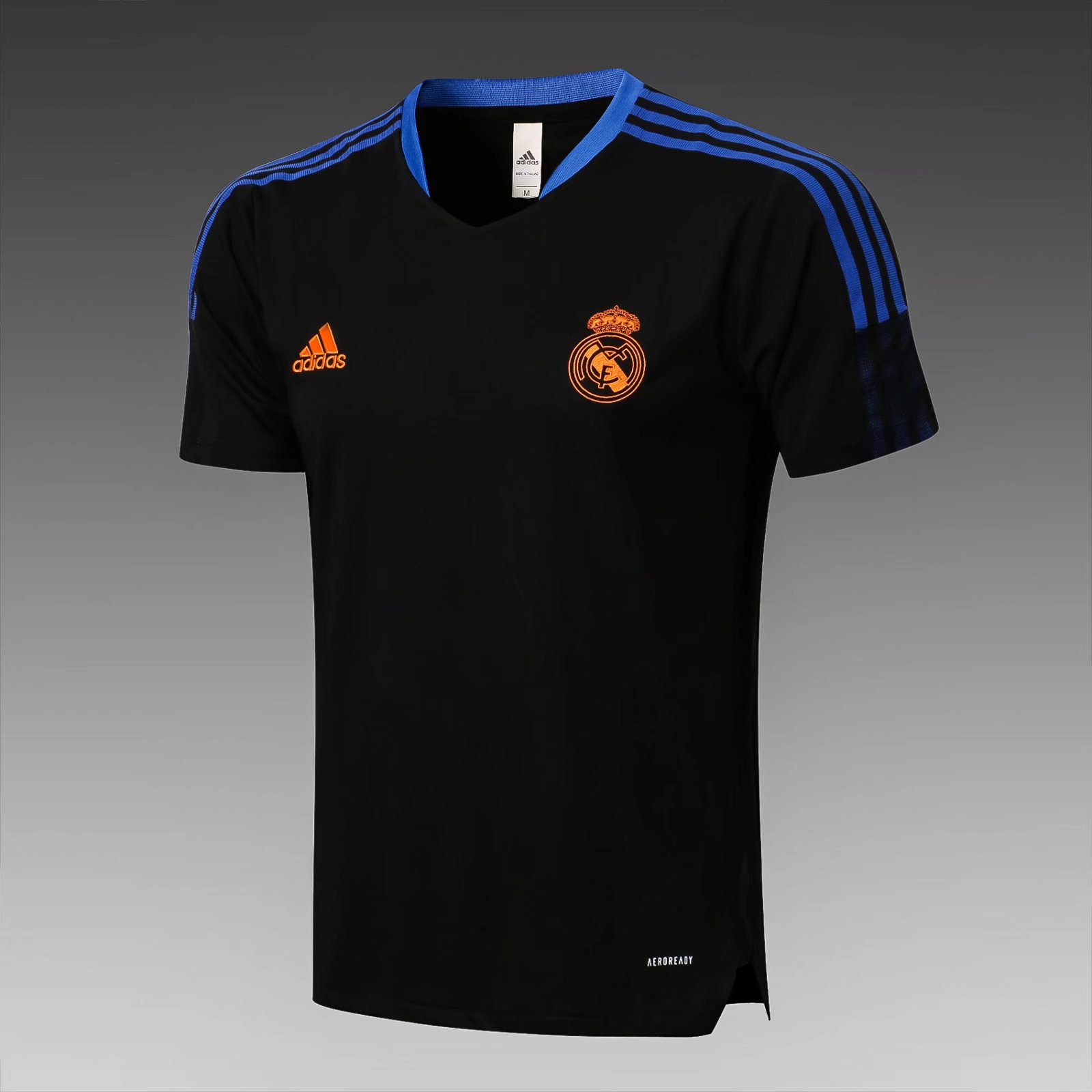 2021/2022 Real Madrid Black Shorts-Sleeve Thailand Tracksuit Top-815