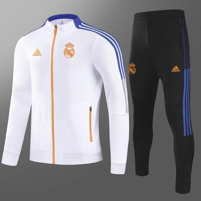 2021-22 Real Madrid White Thailand Jacket Uniform-GDP