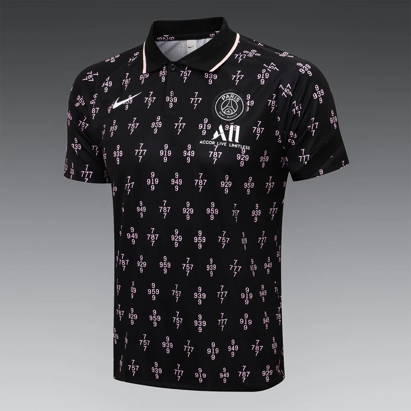 2021-2022 Jordan PSG Black With Adv on Whole Thailand Polo Shirts-815