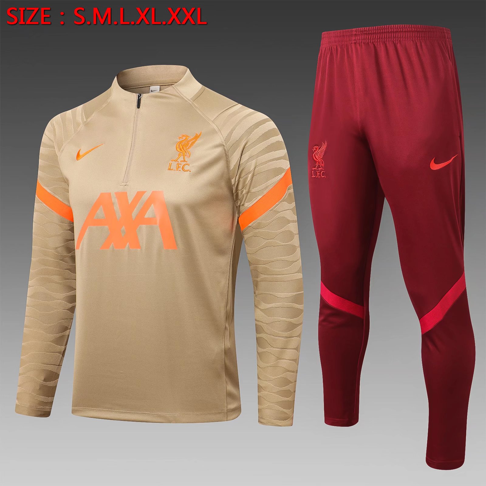 2021-22 Liverpool Yellow Thailand Tracksuit Uniform-815