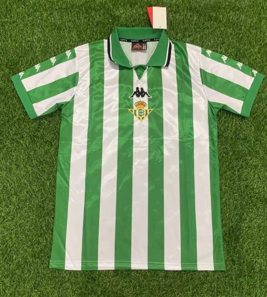 1994 Retro Version Real Betis Home White and Green Thailand Soccer Jersey AAA-305/503
