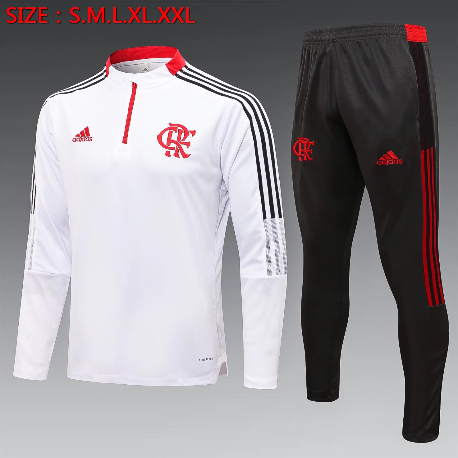 2021/2022 Flamengo White Thailand Tracksuit Uniform-815