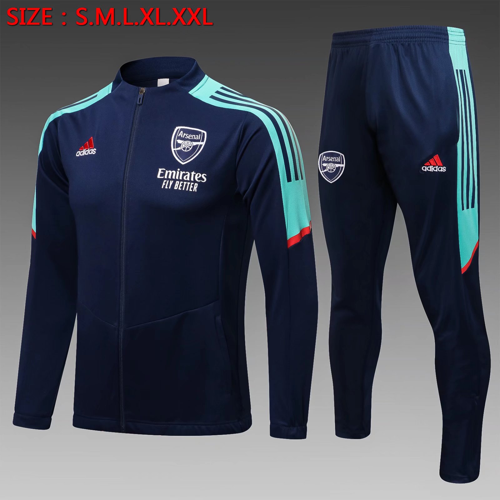 UEFA Champions League 2021-2022 Arsenal Royal Blue Soccer Jacket Uniform-815