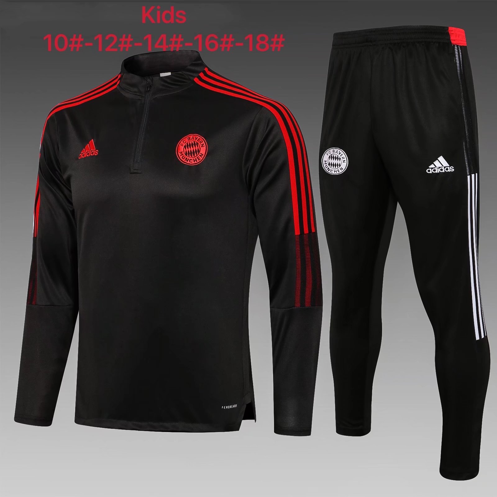 2021-2022 Bayern München Dark Gray Kids/Youth Thailand Tracksuit Uniform-815/801