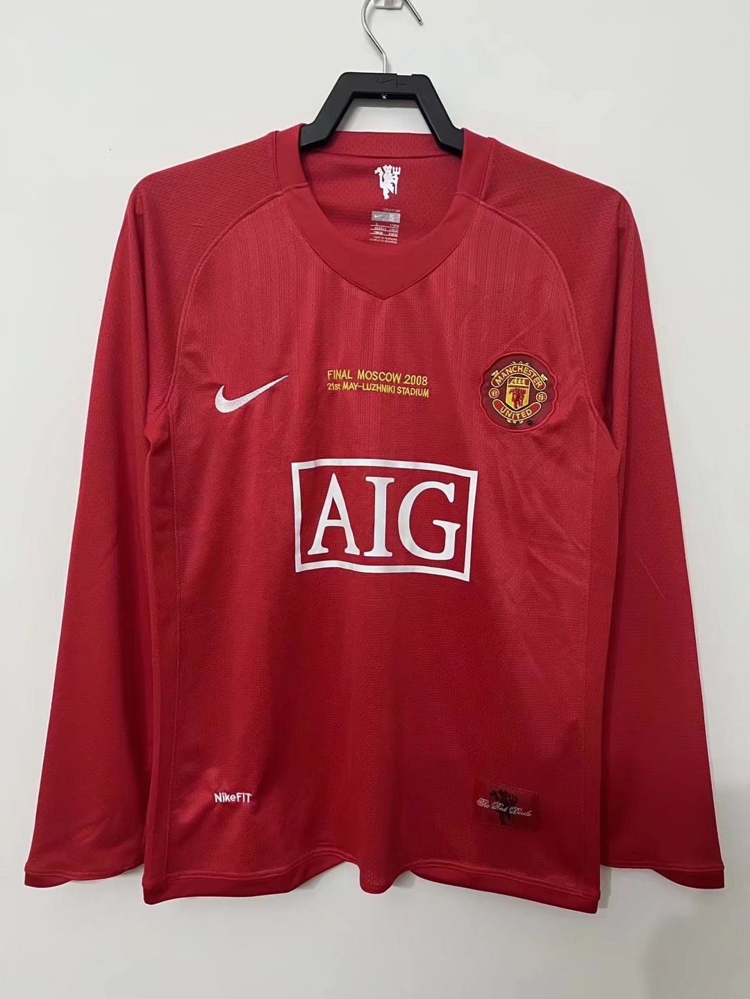 UEFA Champions League 07-08 Retro Version Manchester United Red Thailand LS Soccer Jeesey AAA-811/710/503