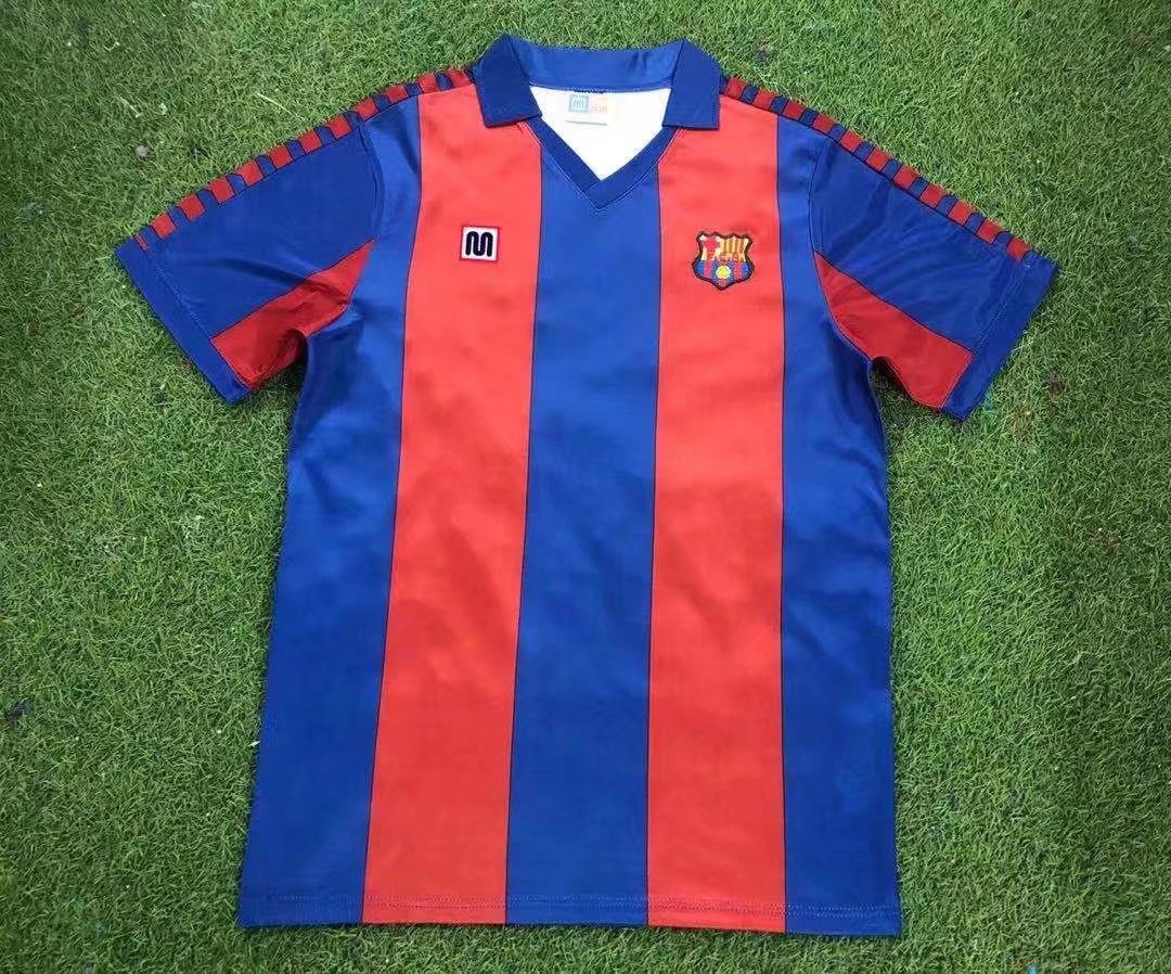 82-84 Retro Version Barcelona Home Red & Blue Thailand Soccer Jersey AAA-503