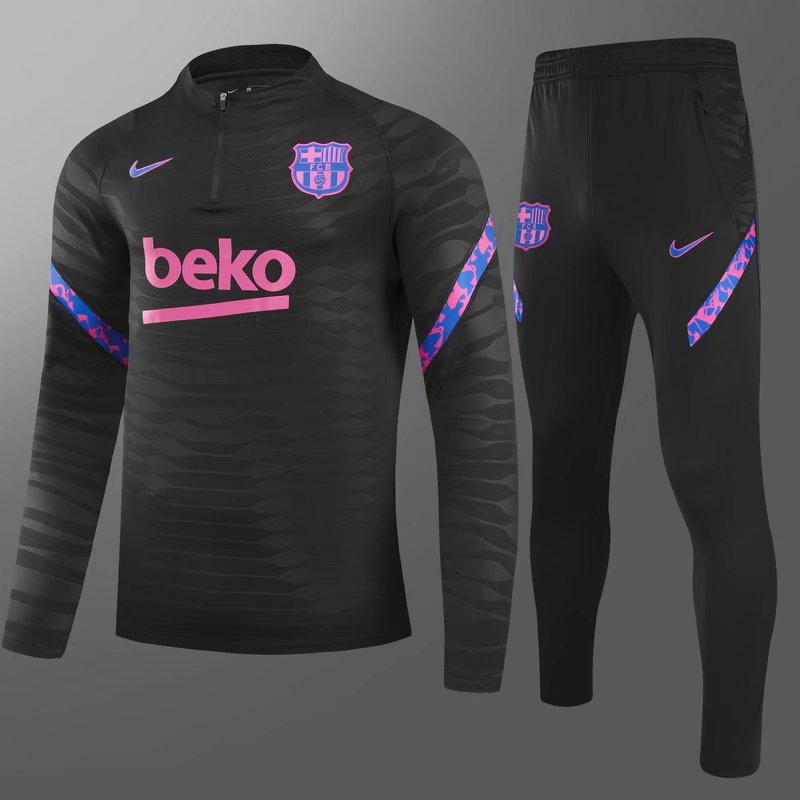 Player Verision 2021-22 Barcelona Black Thailand Tracksuit Uniform-GDP