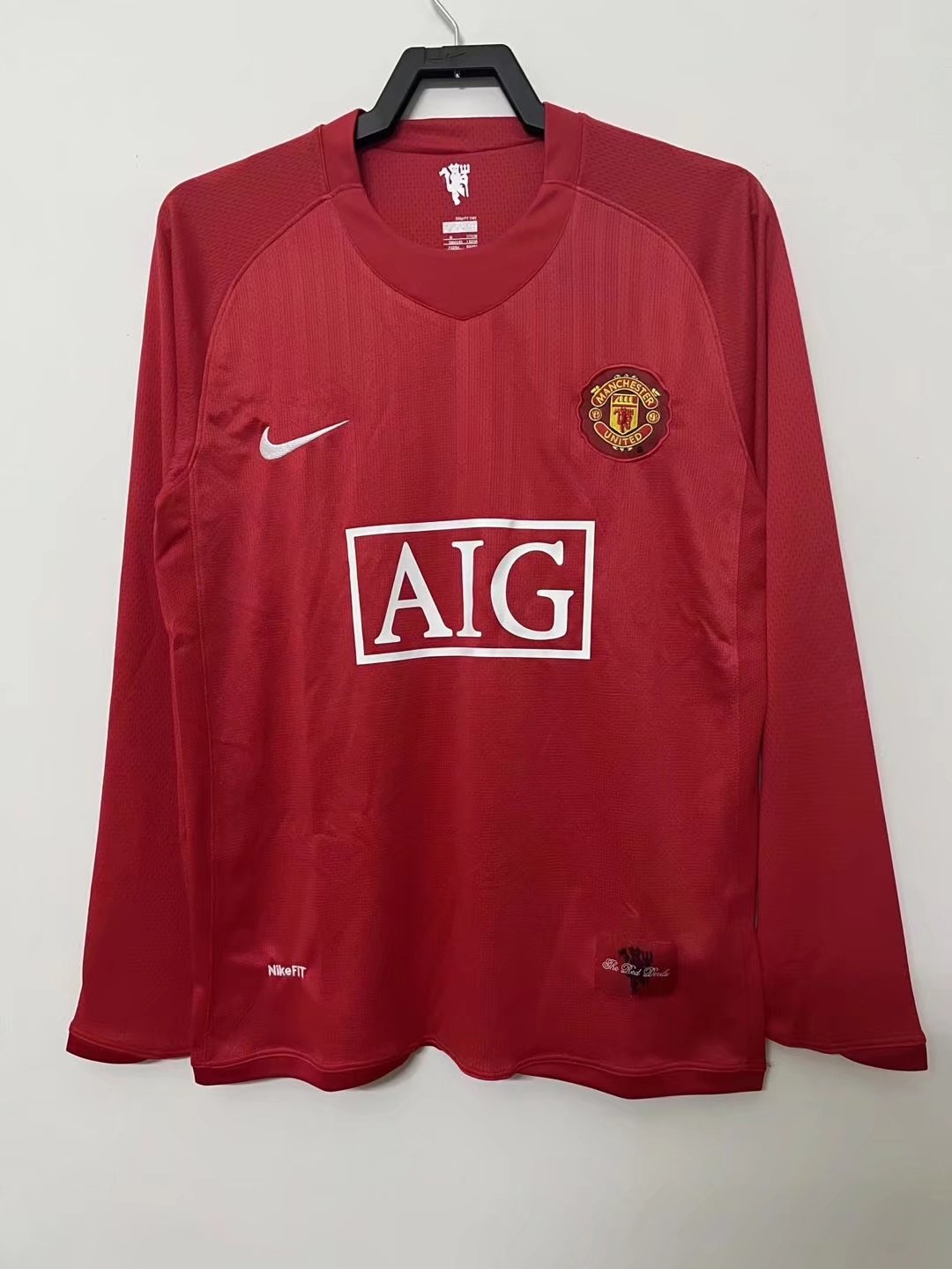 Without letter 07-08 Retro Version Manchester United Red Thailand LS Soccer Jeesey AAA-601/710