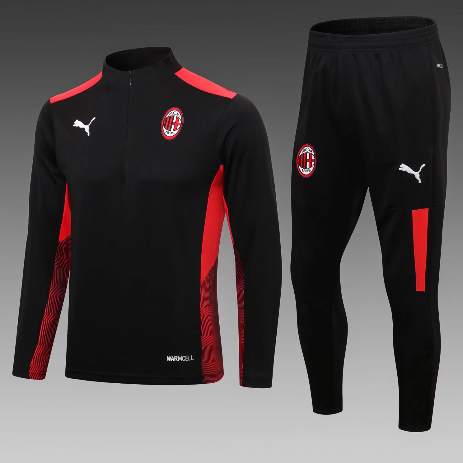 2021/20211 AC Milan Black Soccer Tracksuit Uniform-411