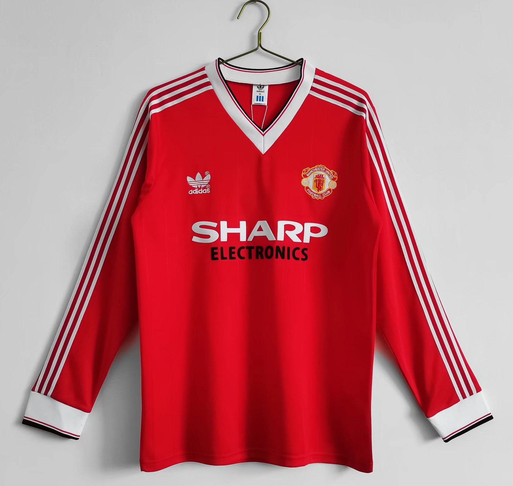 1983 Retro Version Manchester United Home Red LS Thailand Soccer Jersey AAA-710