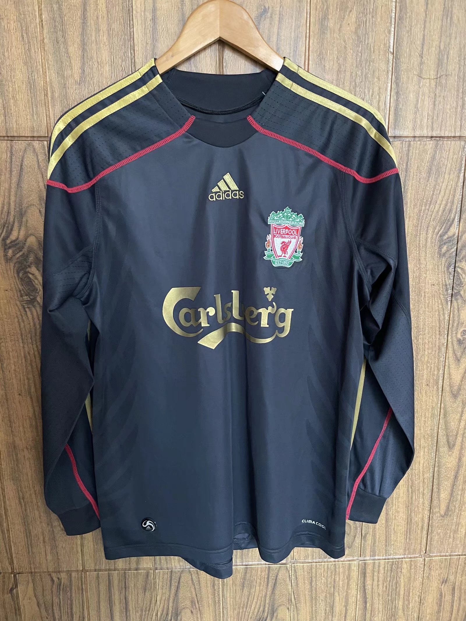 09/10Retro Version Liverpool Away Yellow Thailand LS Soccer Jersey AAA-LJ/601