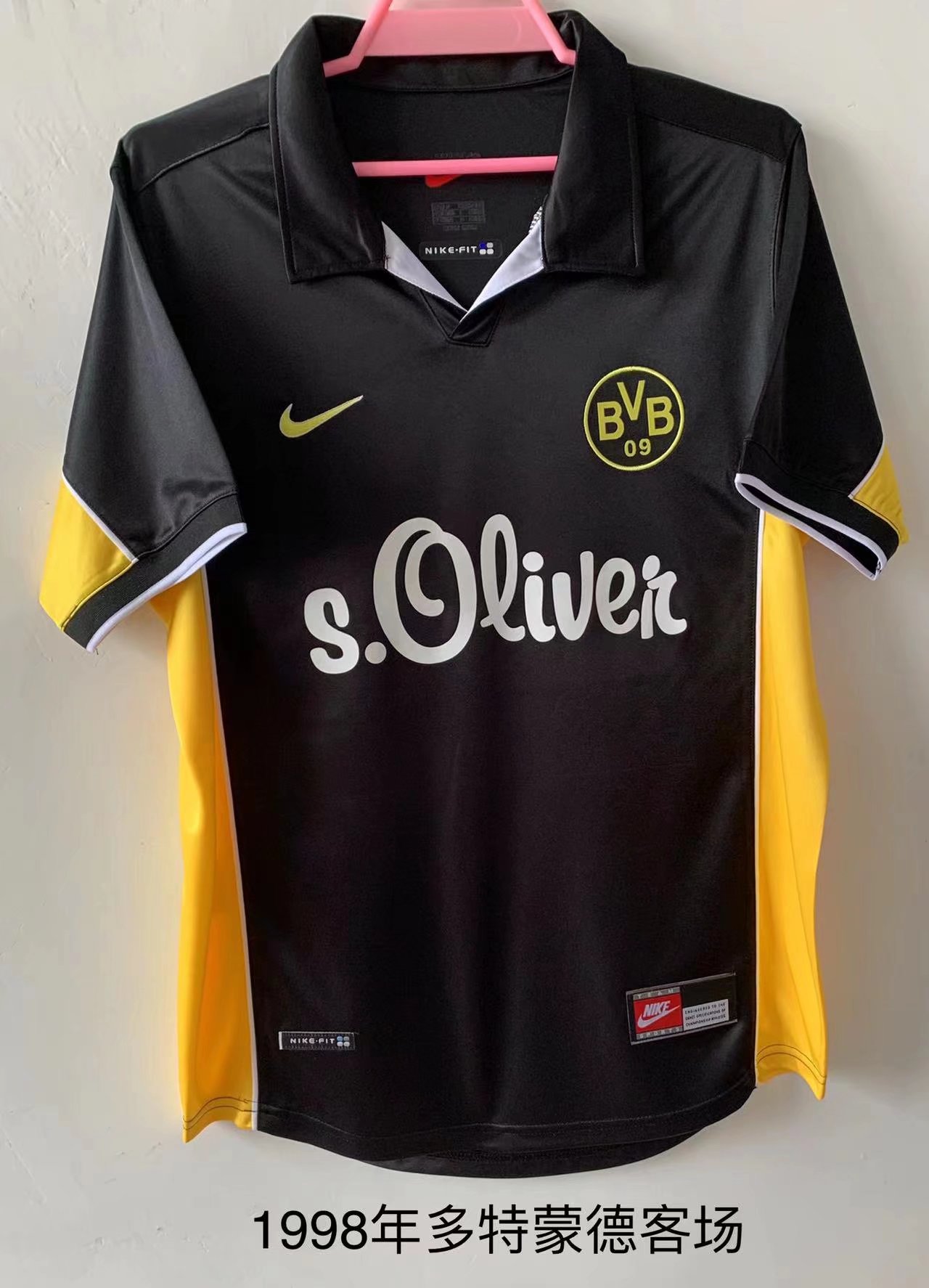 1998 Retro Version Borussia Dortmund Away Black Thailand Soccer Jersey AAA-709