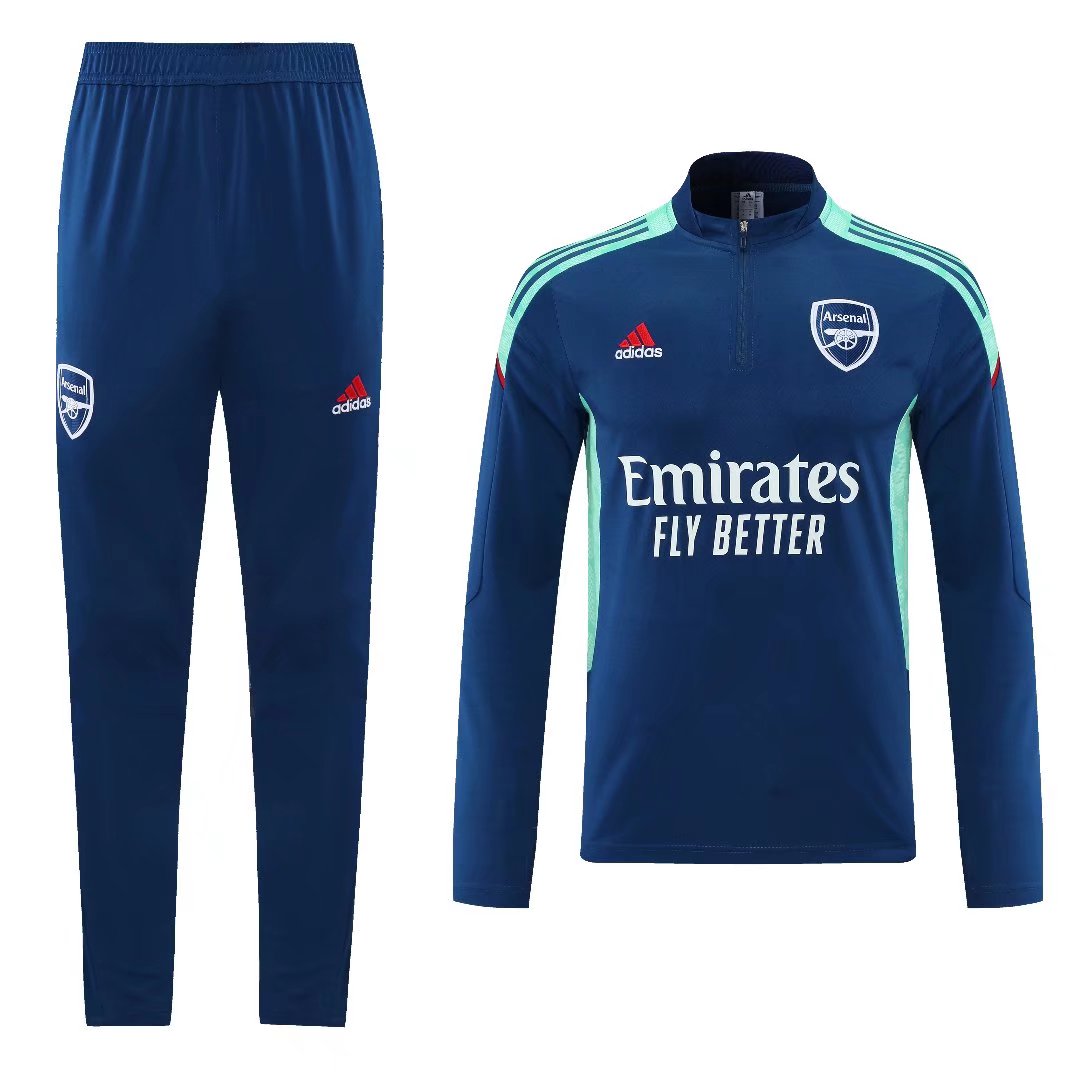 2021-2022 Arsenal Royal Blue Soccer Tracksuit Uniform-LH