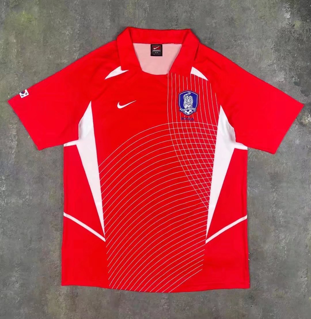 2002 Retro Version Korea Republic Home Red Thailand Soccer Jersey-503/710/38