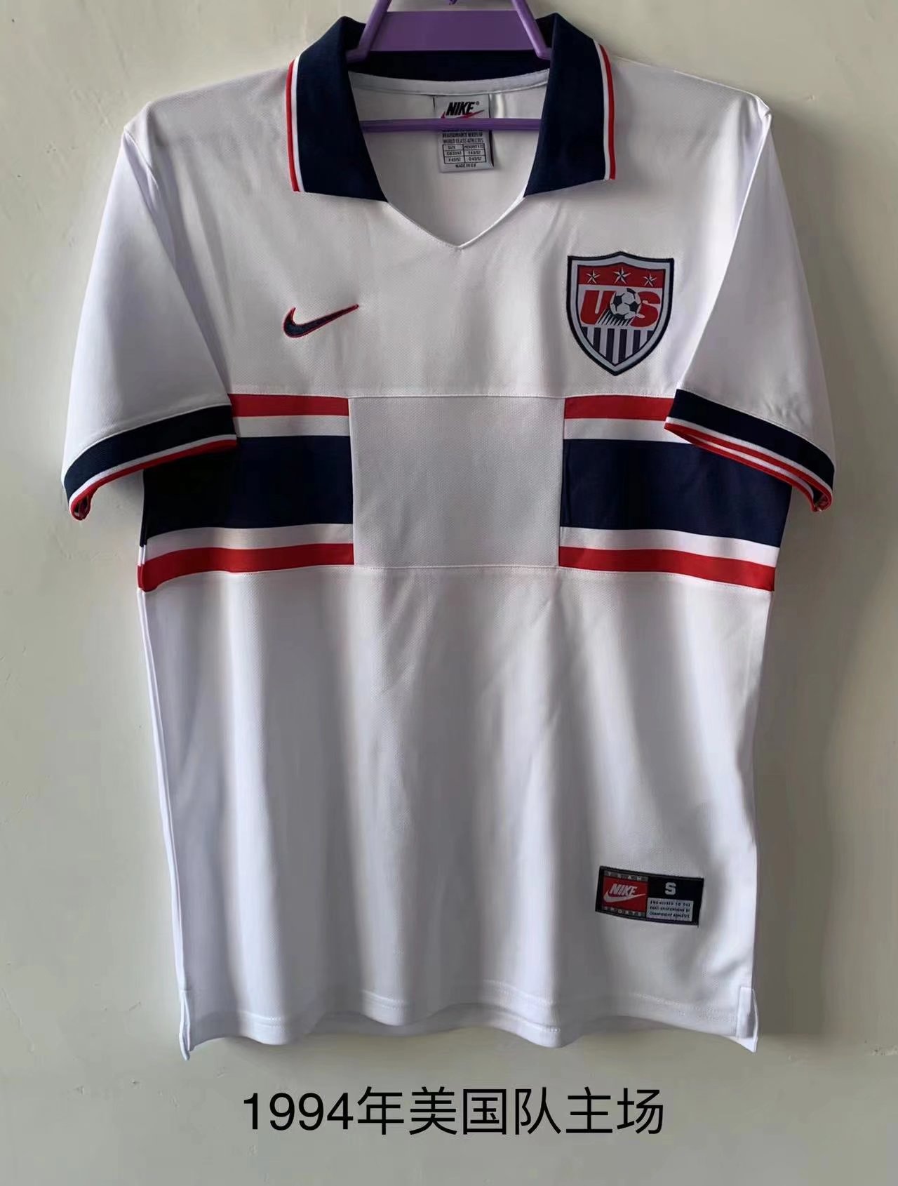 1994 Retro Version USA Home White Thailand Soccer Jersey-709
