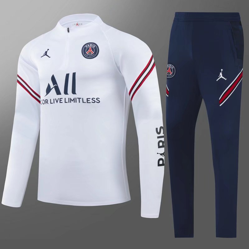 Player Version 2021-2022 Paris SG White Thailand Soccer Tracksuit Uniform-GDP