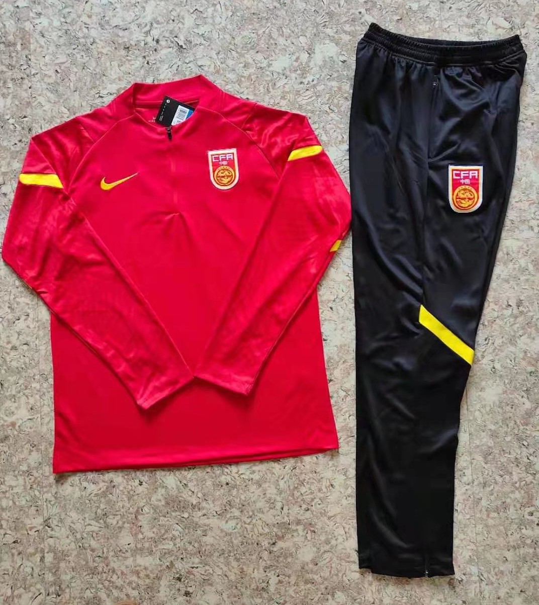 2021-22 China PR Red Thailand Soccer Tracksuit Uniform-2038