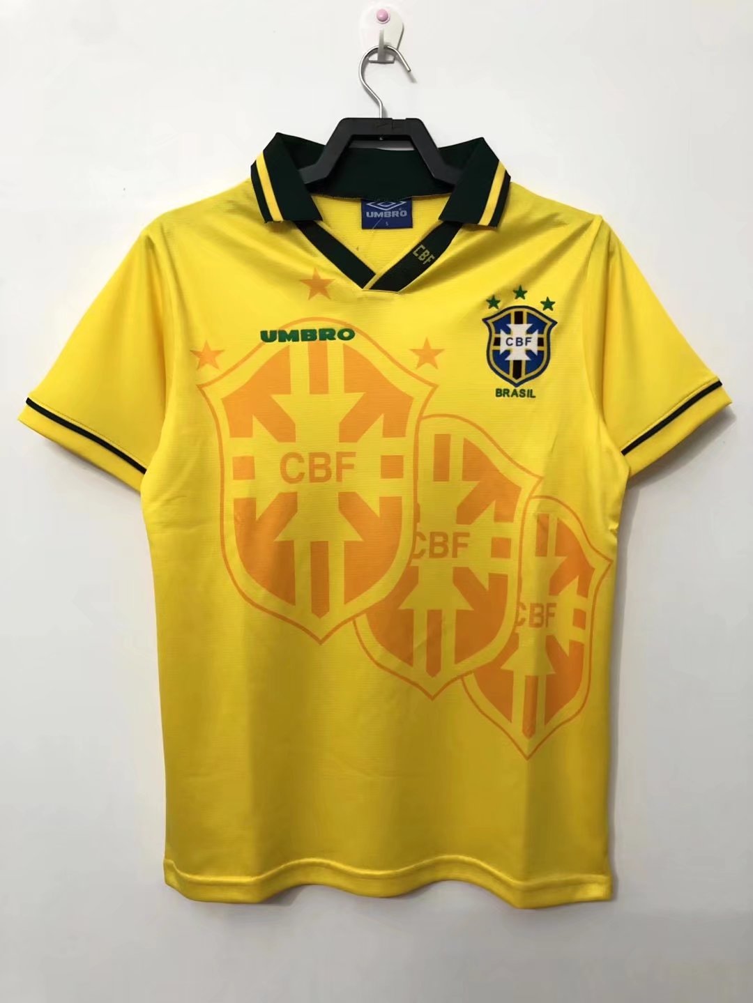 1994 Retro Version Brazil Yellow Thailand Soccer Jersey AAA-811/710