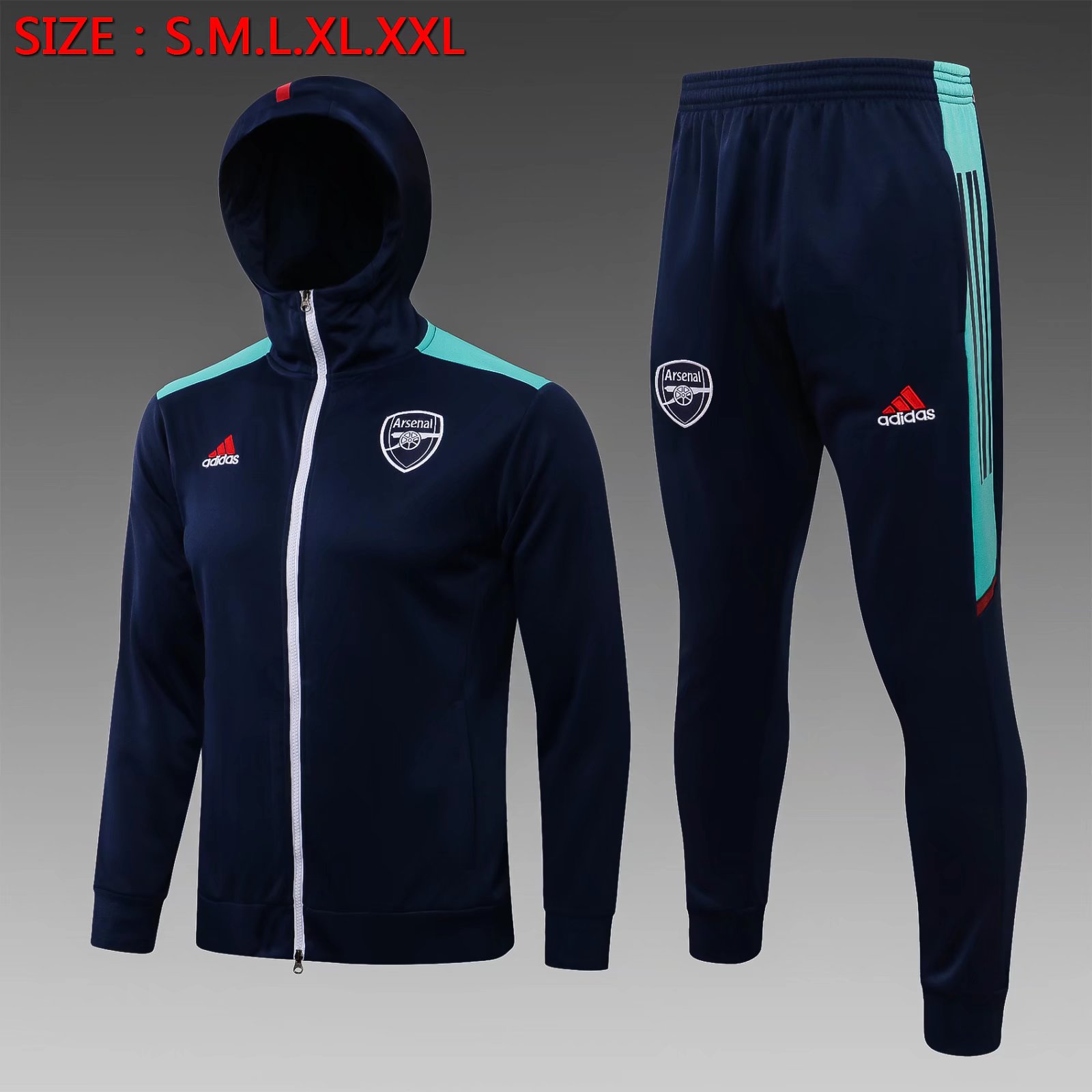 2021-2022 Arsenal Royal Blue Soccer Jacket Uniform With Hat-815