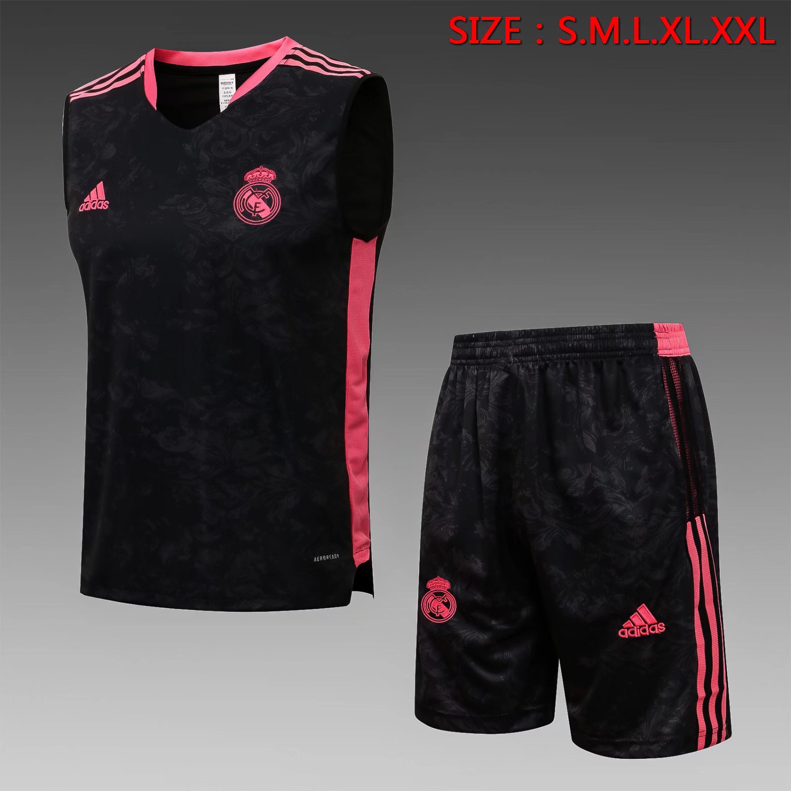 2021/2022 Real Madrid Black Thailand Tracksuit Uniform Vest-815