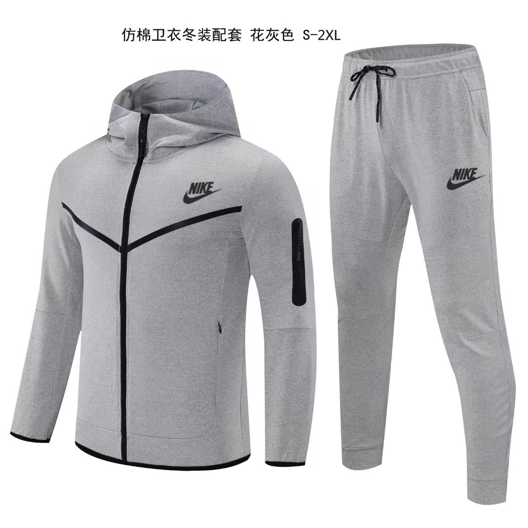 2021/22 Gray With Hat Soccer Jacket Uniform-308