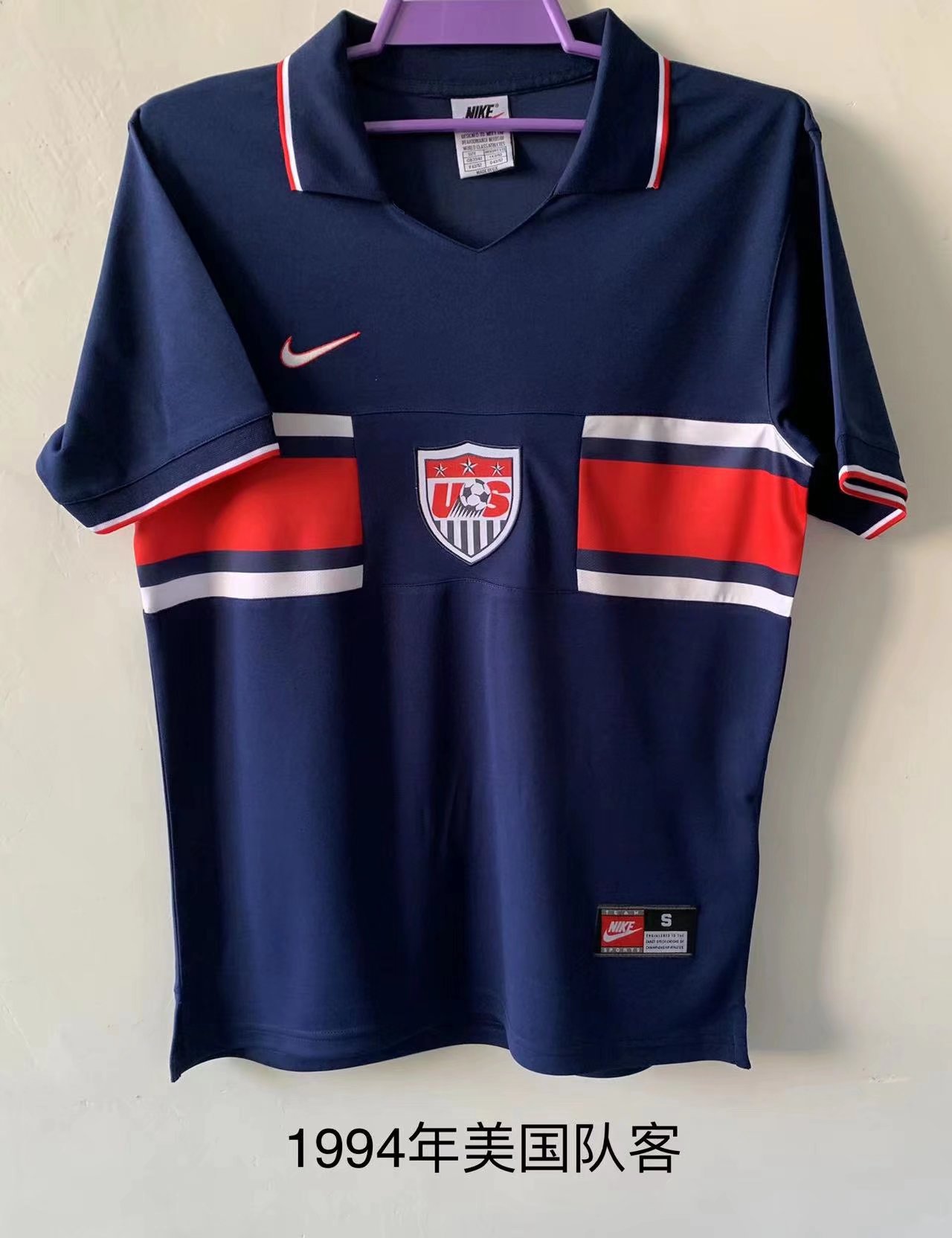 1994 Retro Version USA Away Blue Thailand Soccer Jersey-709