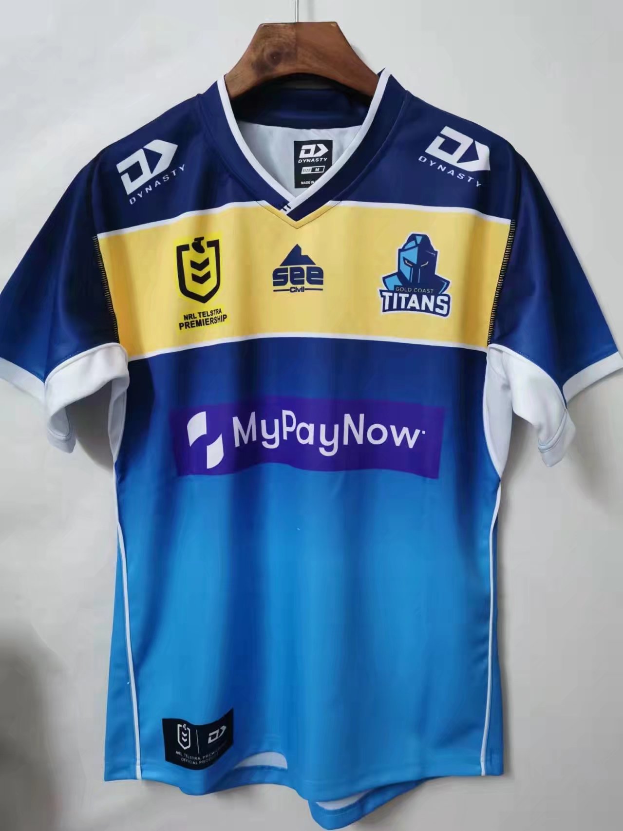 2022 Titans Blue & Yellow Thailand Rugby Shirts-805