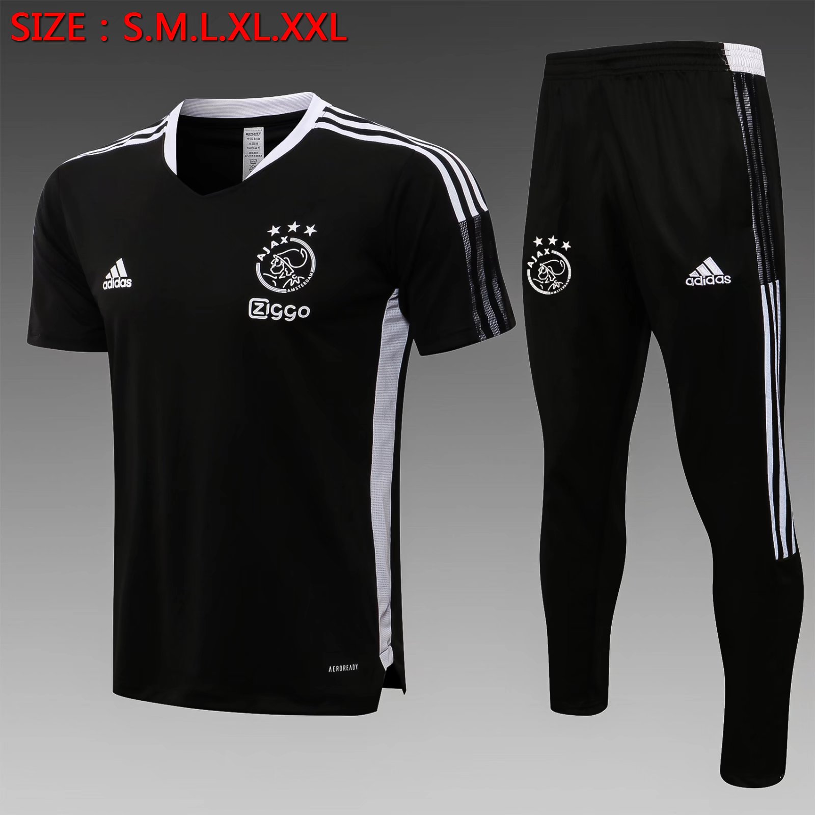 2021-22 Ajax Black Shorts -Sleeve Thailand Tracksuit Uniform-815
