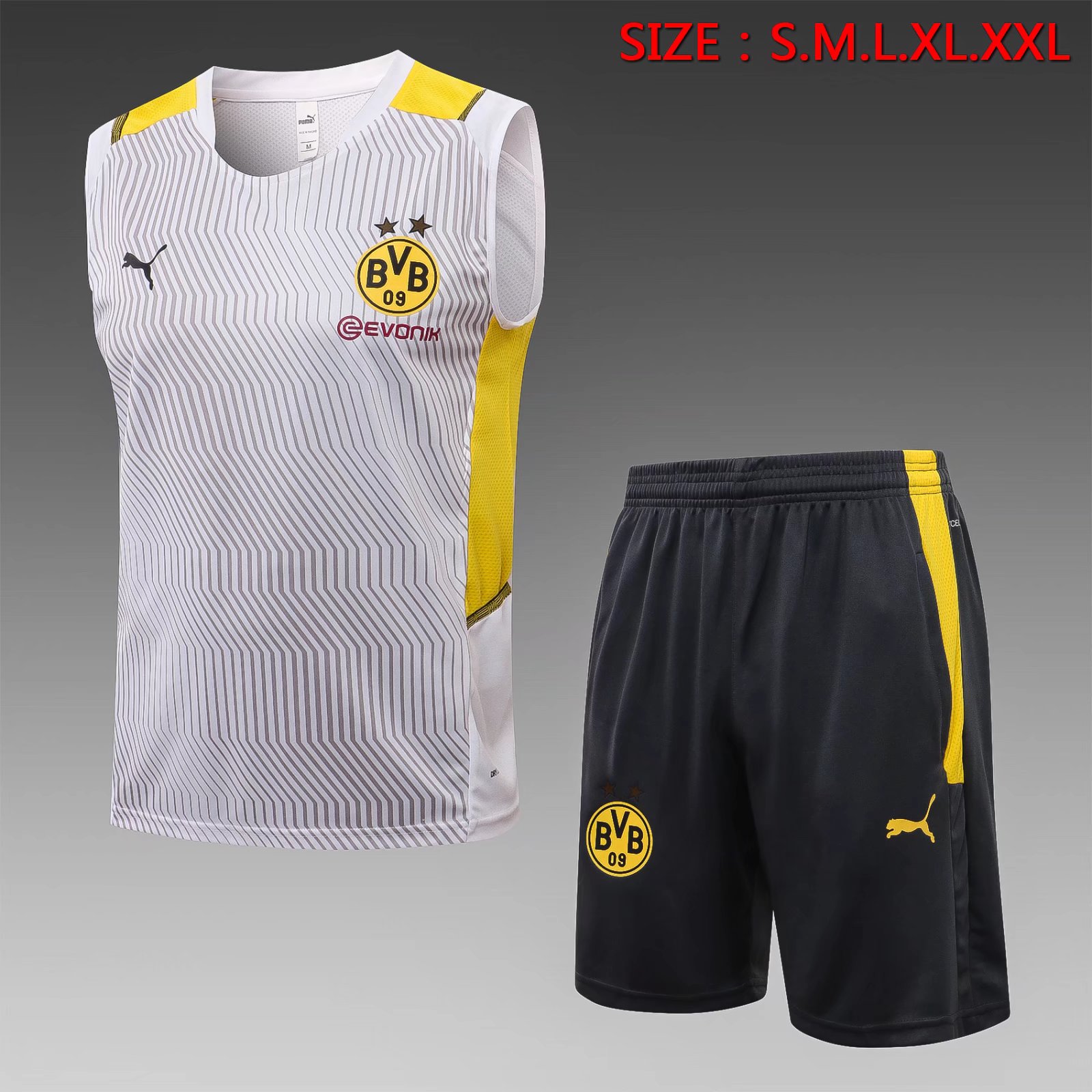 2021/2022 Borussia Dortmund White Thailand Tracksuit Uniform Vest-815