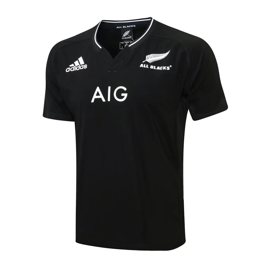 2022 All Black Home Black Thailand Rugby Shirts-805