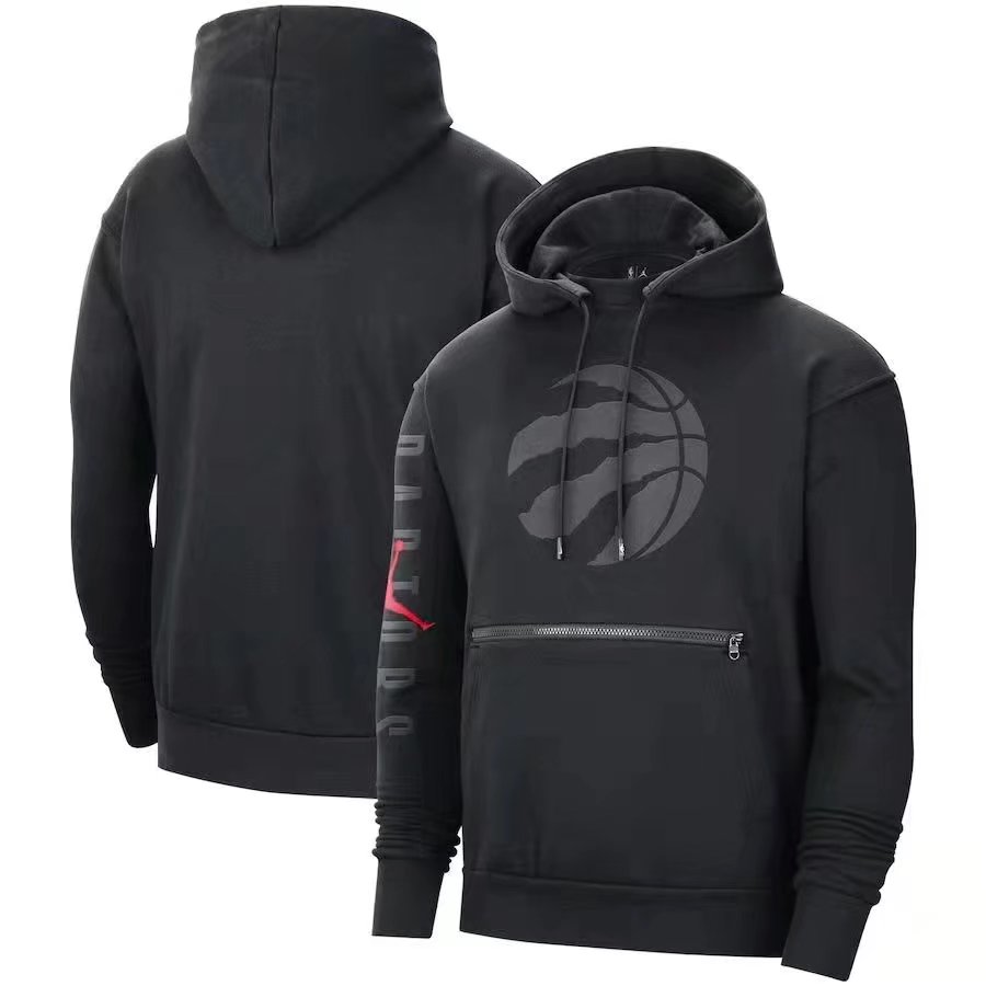 2020-2021 NBA Toronto Raptors Black With Hat Tracksuit Top-815