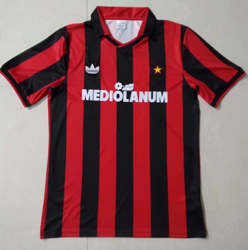 91-92 Retro Version AC Milan Home Red & Black Thailand Soccer Jersey AAA-2041/811