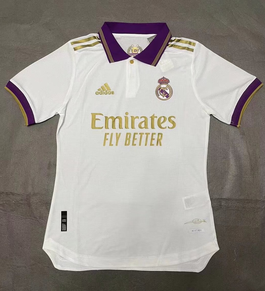 Player Version 13 Retro Champion Commemorative Real Madrid White Thailand Soccer Jersey AAA-16/317/603