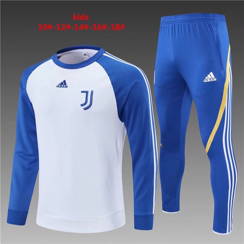 2021-22 Juventus White Kids/Youth Tracksuit Uniform-801