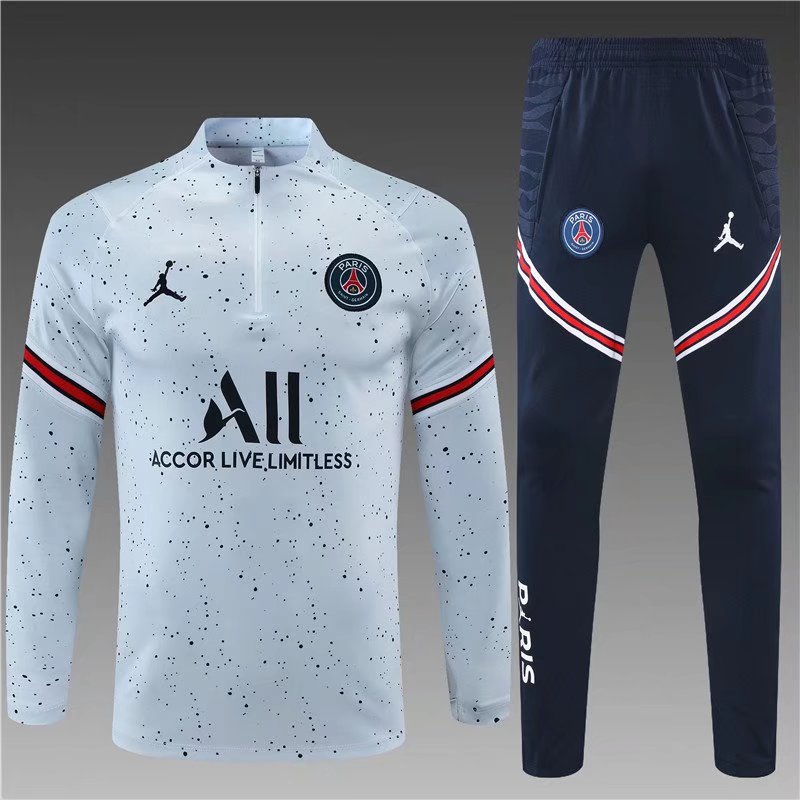 2021-22 Paris SG Light Gray Thailand Soccer Tracksuit Uniform-801/411