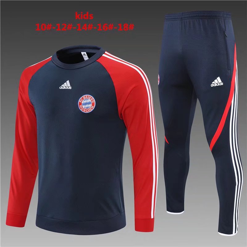 2021-2022 Bayern München Royal Blue Kids/Youth Thailand Tracksuit Uniform-801