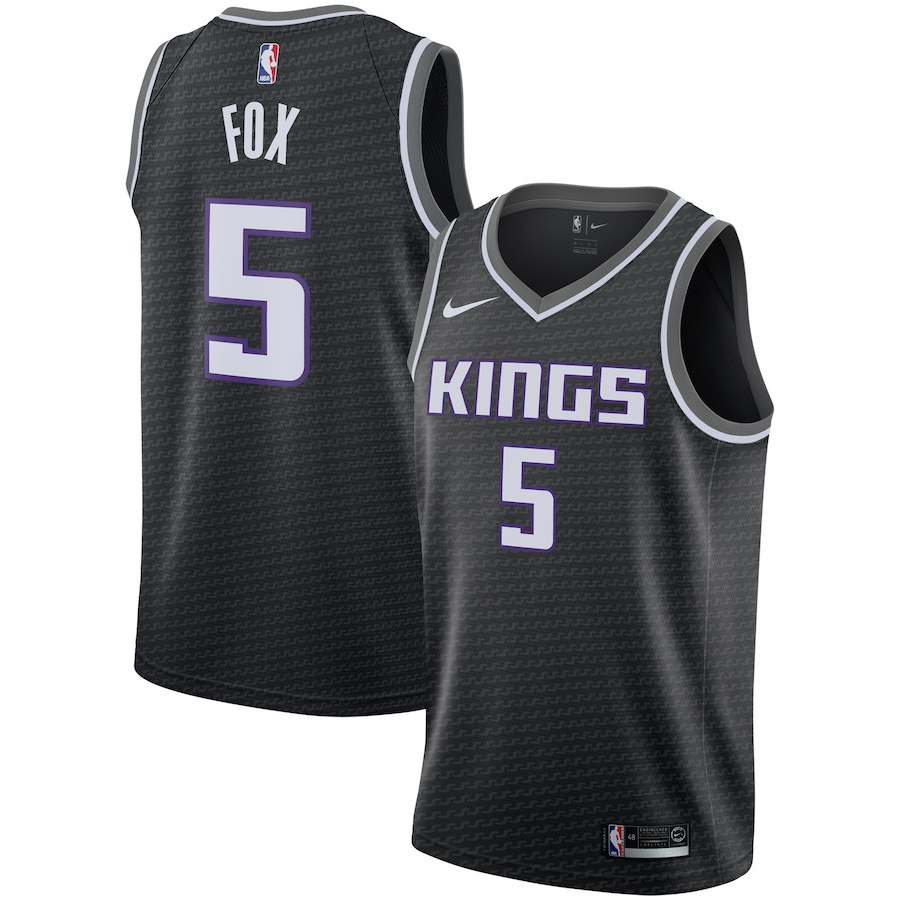 2022 City Edition NBA Sacramentos Kings Black & Gray #5 Jersey