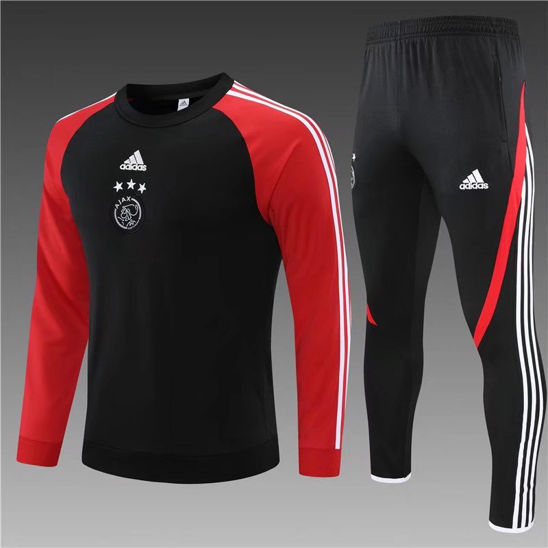 2021/2022 Ajax Black Round Collar Thailand Soccer Tracksuit Uniform-801
